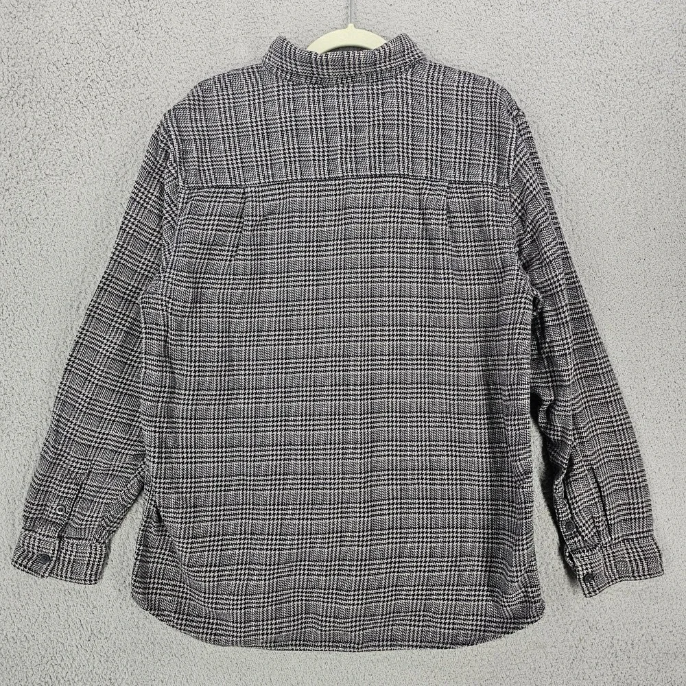 The North Face Shirt Mens Large Gray Houndstooth Check Button Up Cotton Casual